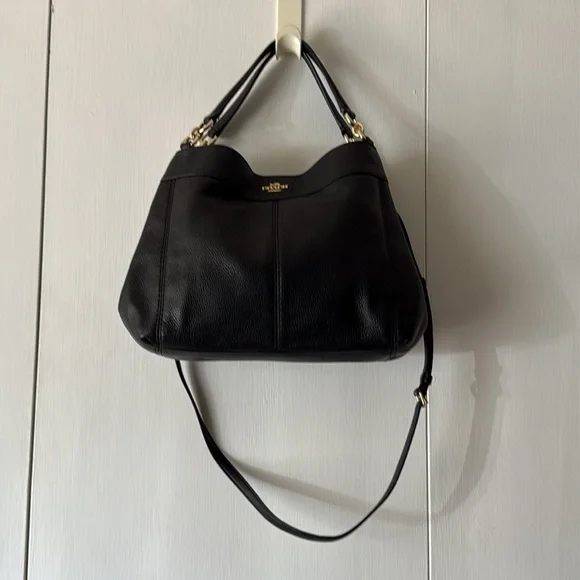 Coach Black Pebbled Leather Shoulder Bag L1781-F23537 - Picture 2 of 10